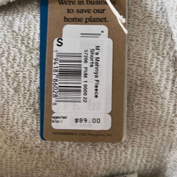 Patagonia Men's Mahnya Fleece Shorts Elastic Waistband Pumice Cream Size Small - Picture 6 of 7